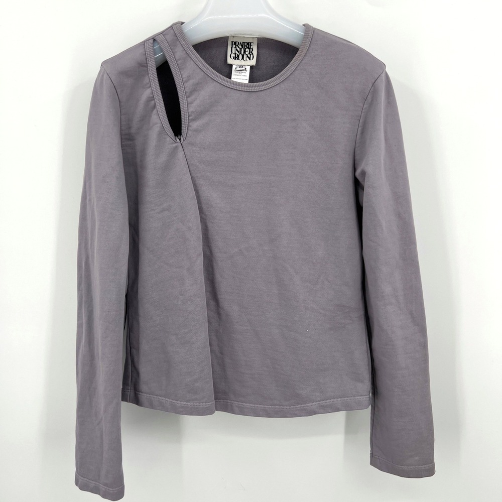 Prairie Underground 100% Organic Cotton Lavender Zipper Cutout Purple Sweatshirt